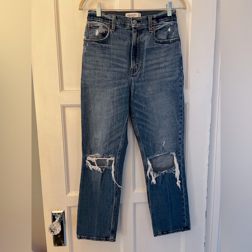 Abercrombie & Fitch Distressed Blue Denim Jeans